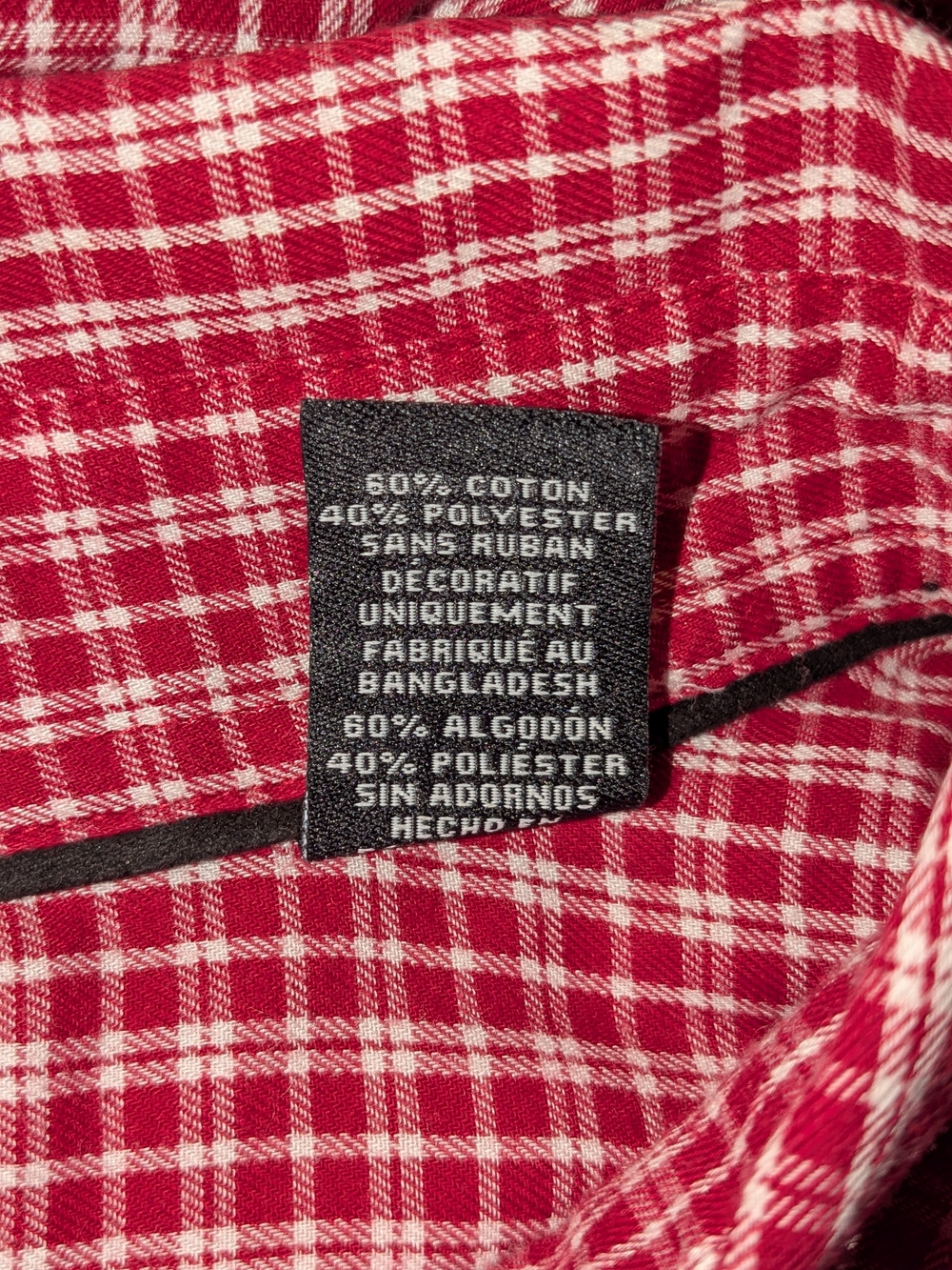 Chaps Size Large Red/White Check Shirt - Picture 8 of 8